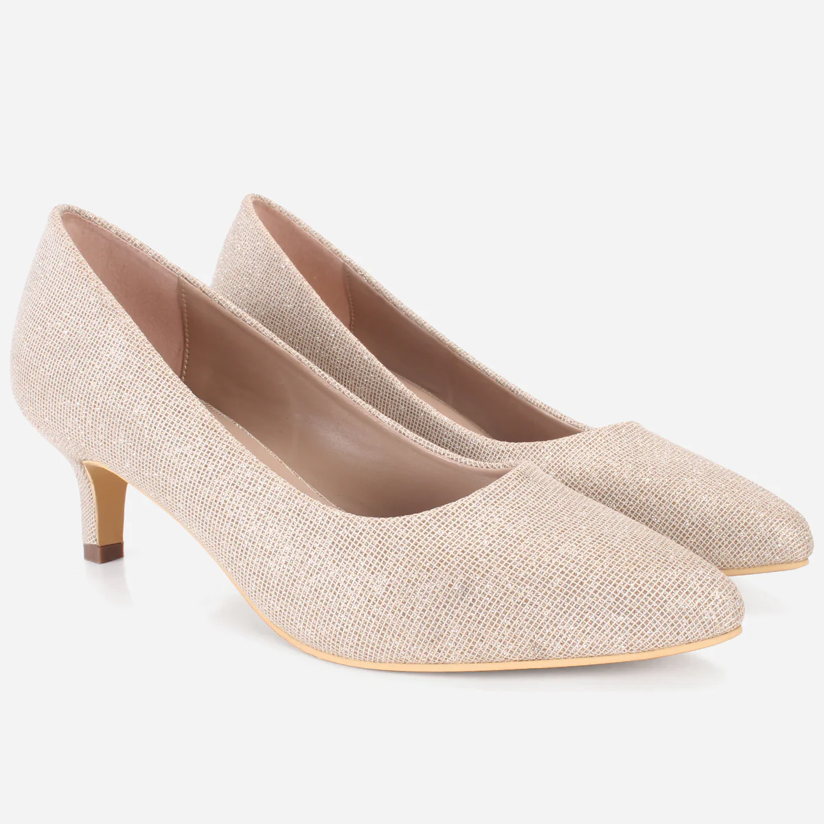 Womens "HARUKO" Almond Toe Glitter Court Shoes - Image 2
