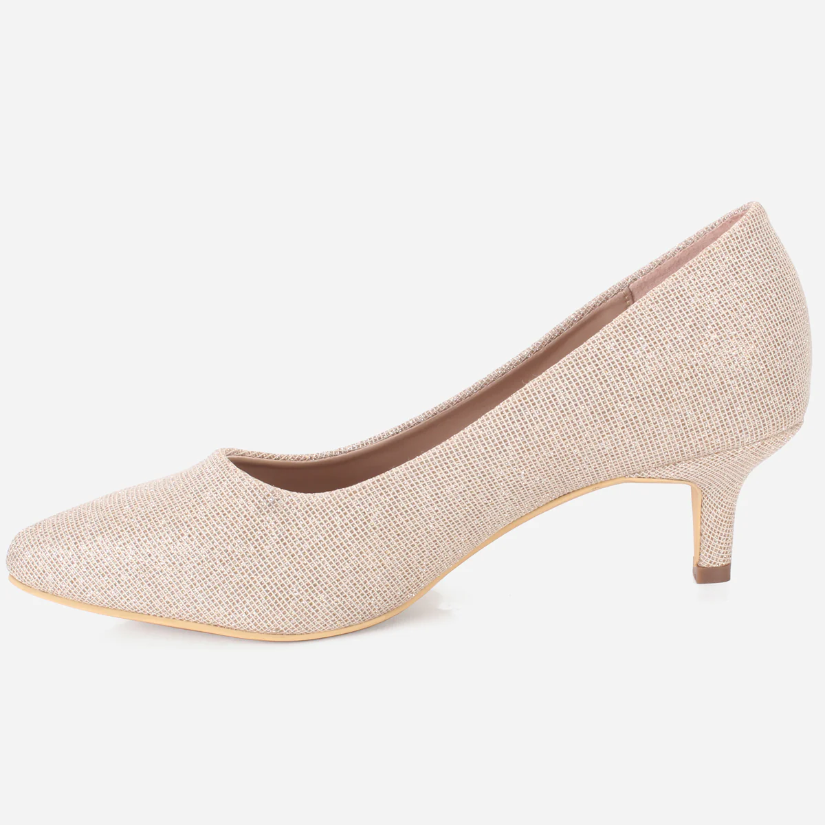 Womens "HARUKO" Almond Toe Glitter Court Shoes - Image 3
