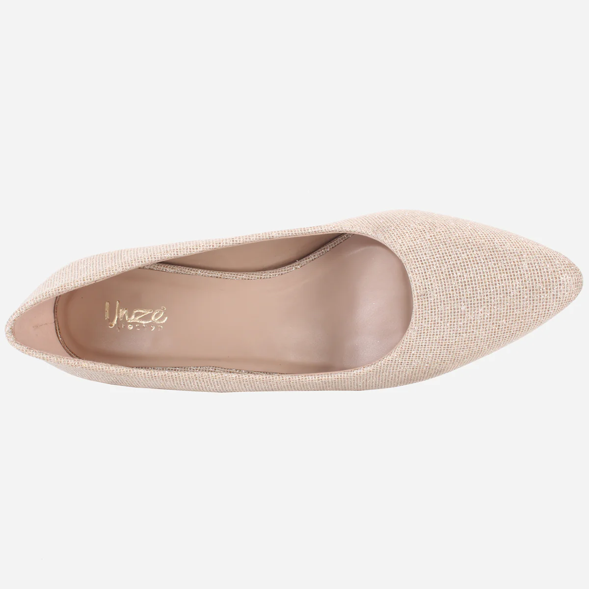 Womens "HARUKO" Almond Toe Glitter Court Shoes - Image 4