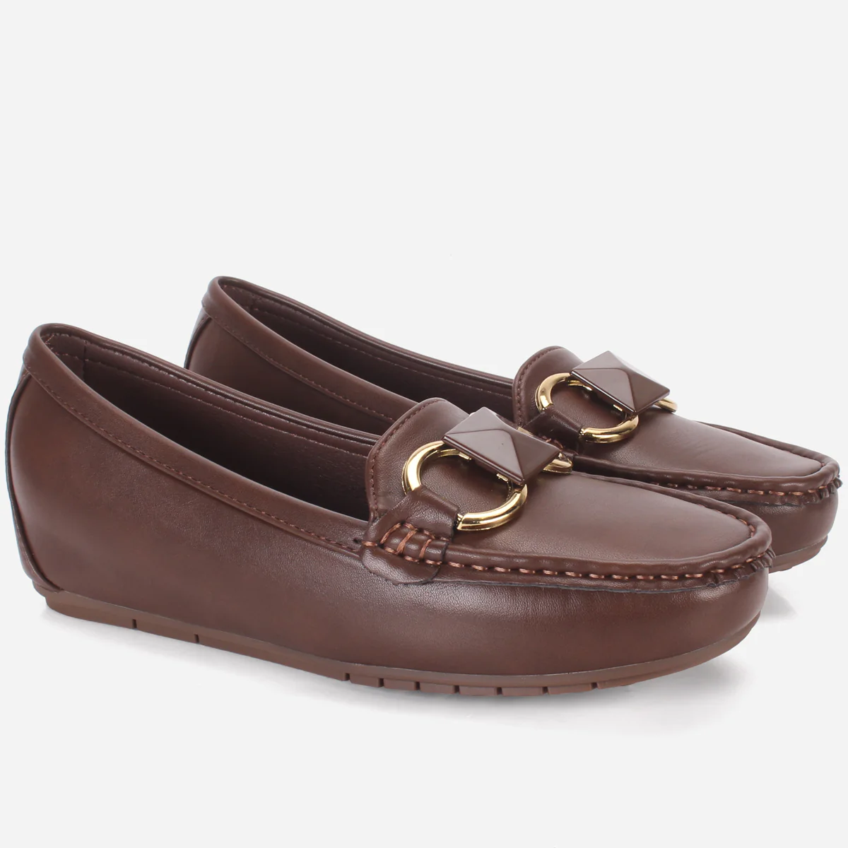 Womens "HERMEIN" Low Wedge Moccasins - Image 2