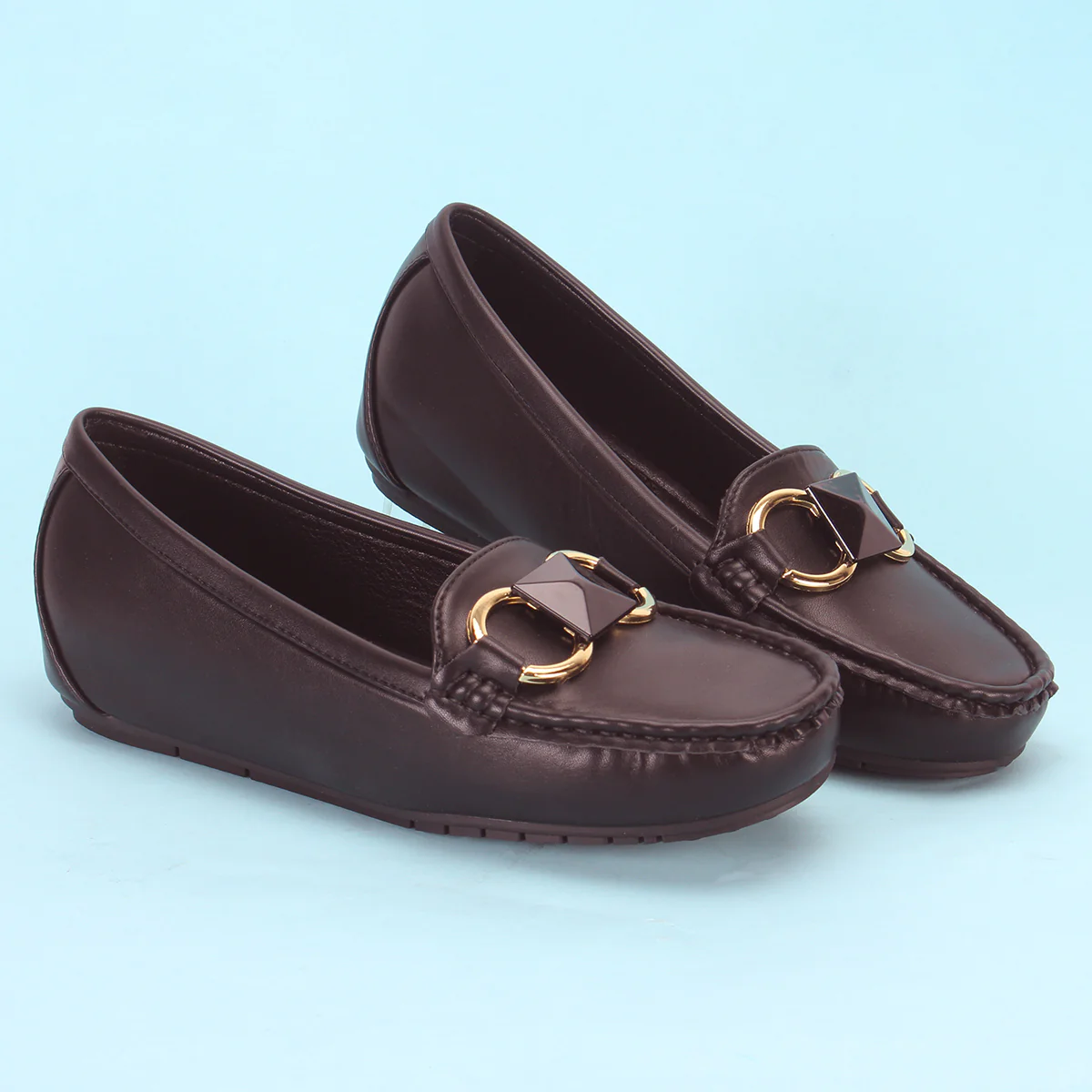 Womens "HERMEIN" Low Wedge Moccasins - Image 6