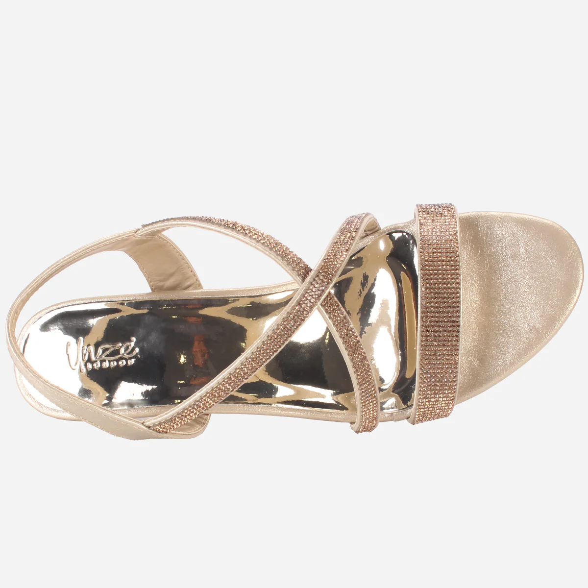 Womens "HIYLO"Glitter Low Heel Party Sandals - Image 4