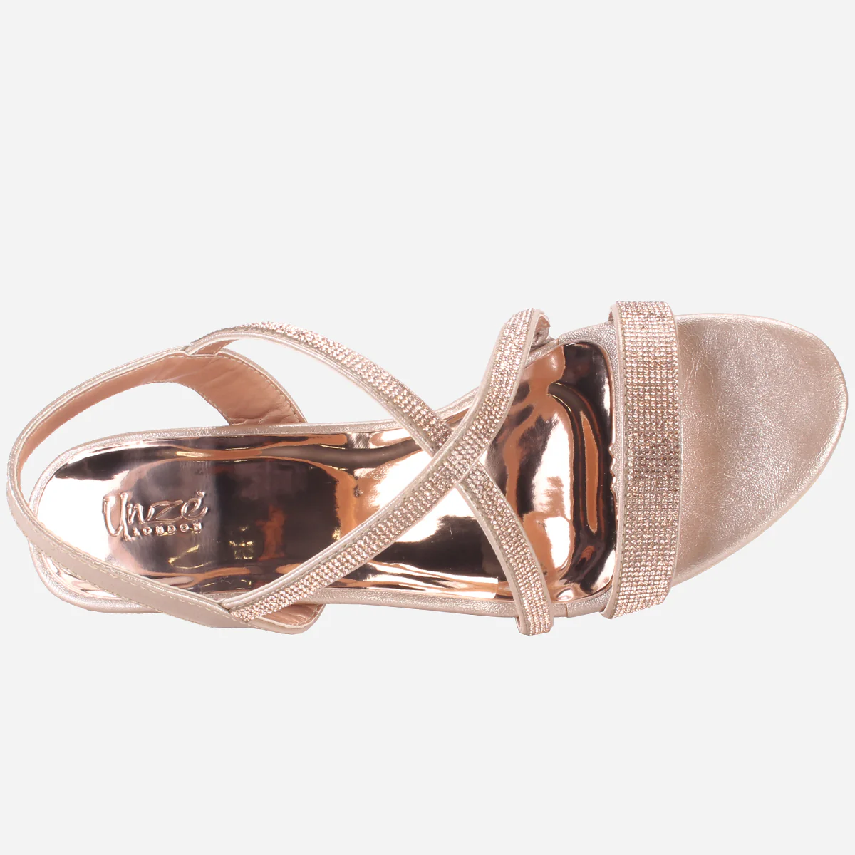Womens "HIYLO"Glitter Low Heel Party Sandals - Image 4