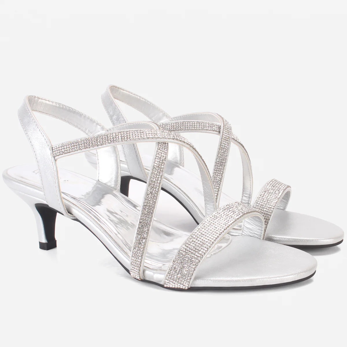 Womens "HIYLO"Glitter Low Heel Party Sandals - Image 2