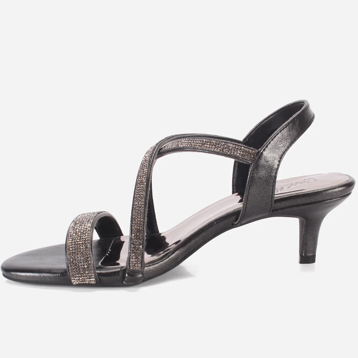 Womens "HIYLO"Glitter Low Heel Party Sandals - Image 3