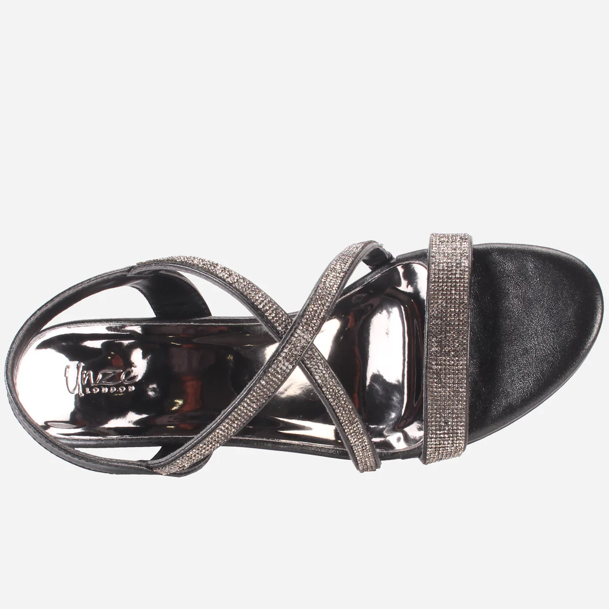 Womens "HIYLO"Glitter Low Heel Party Sandals - Image 4