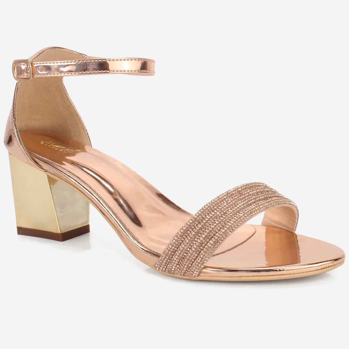 Womens "HORAIN" Open Toe Block Heeled Sandals