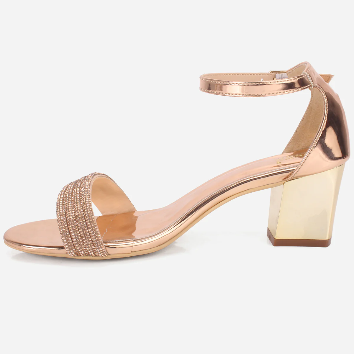 Womens "HORAIN" Open Toe Block Heeled Sandals - Image 3