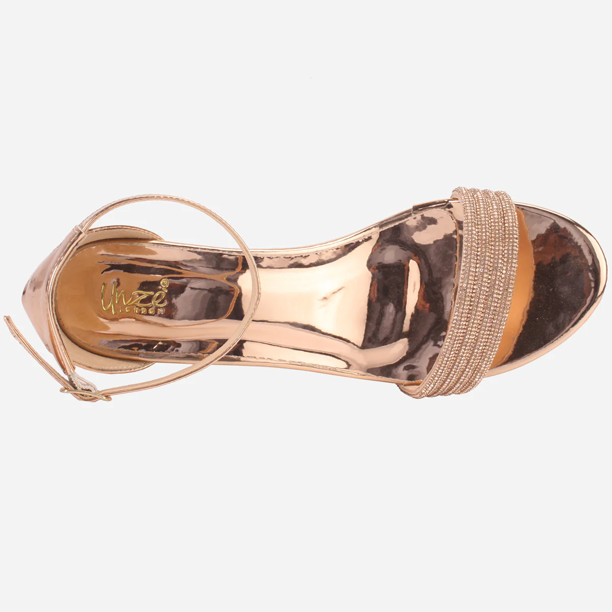 Womens "HORAIN" Open Toe Block Heeled Sandals - Image 4