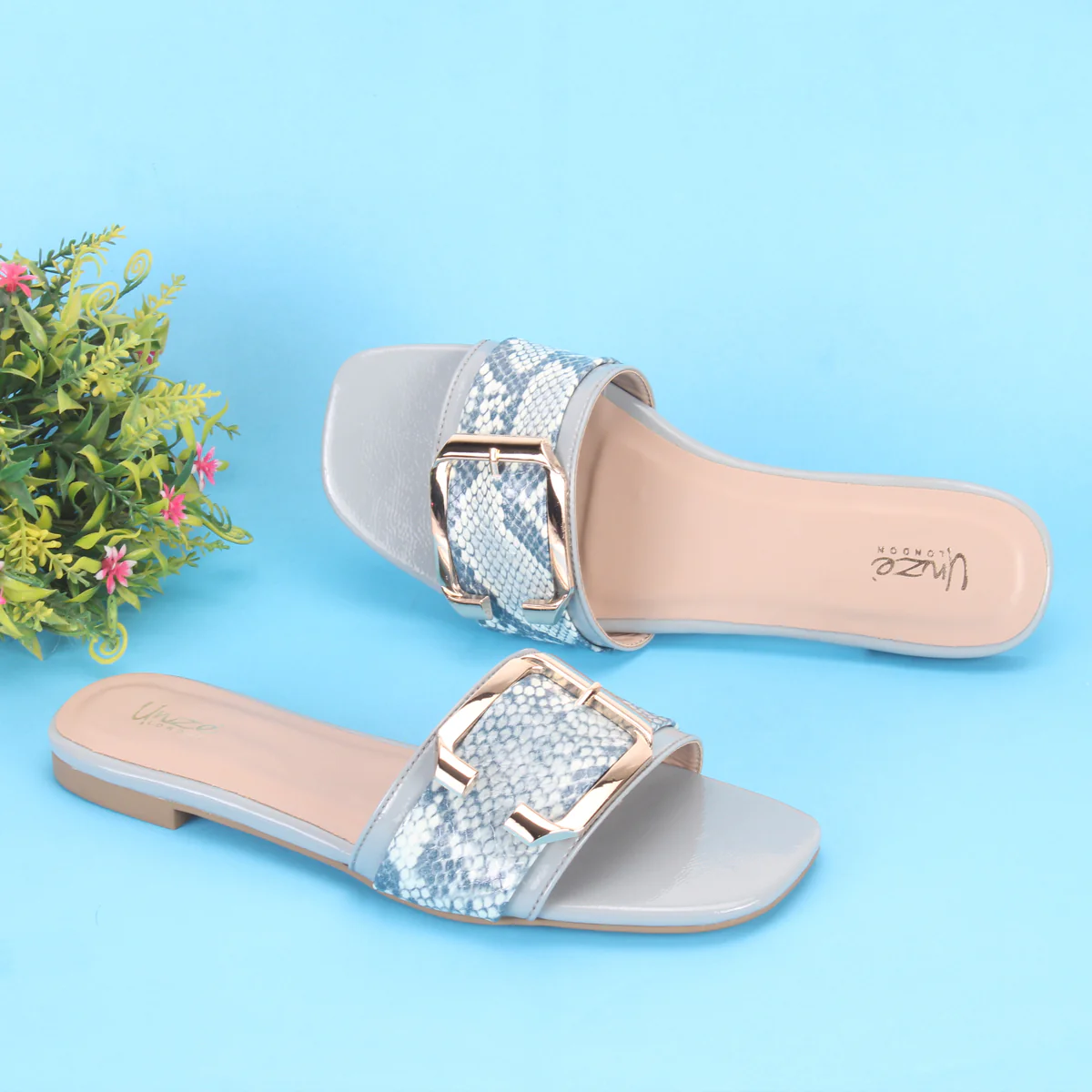 Womens "HUANA" Buckled Summer Slippers - Image 6