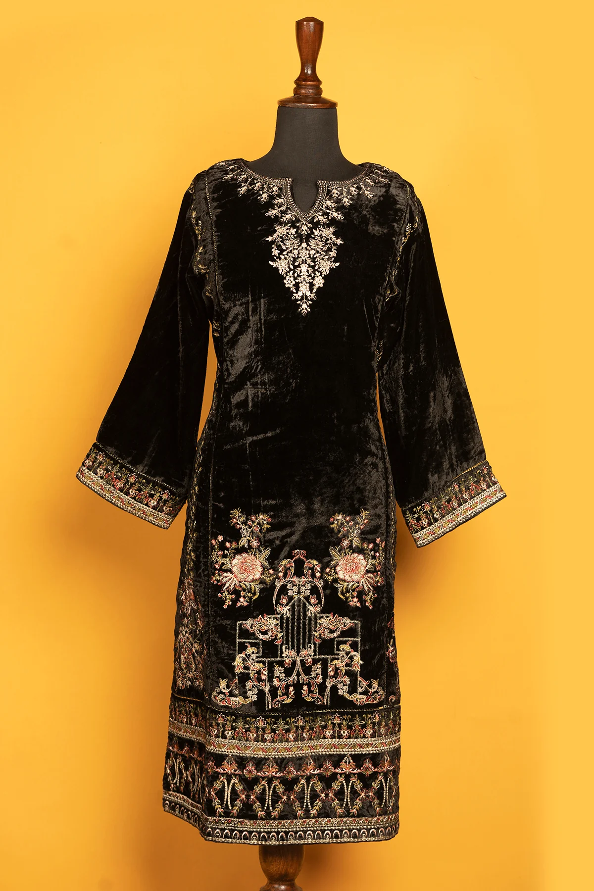Womens "IGNATIUS" Embroidered Velvet Shirt - Image 2