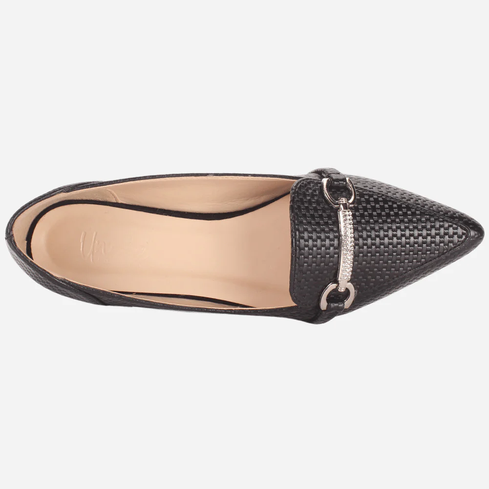 Women's "IRA" Pointed Toe Slip On Flat Pumps - Image 4