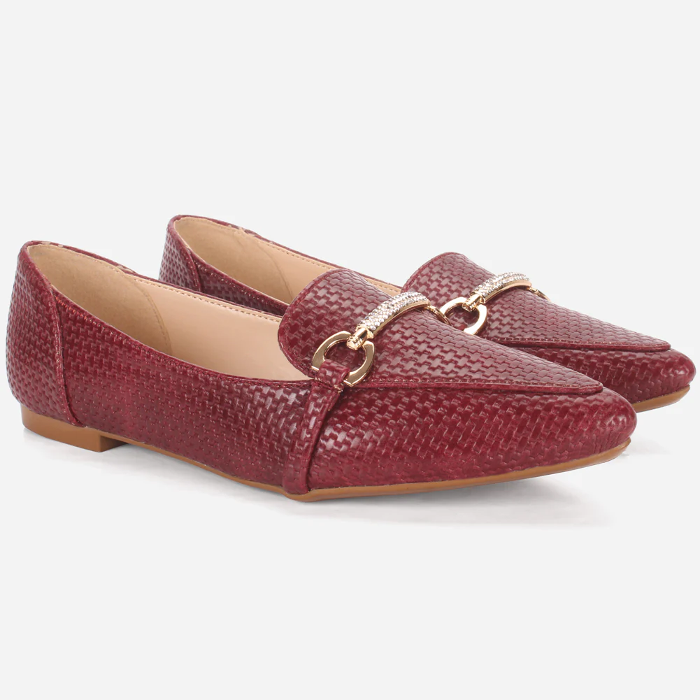 Women's "IRA" Pointed Toe Slip On Flat Pumps - Image 2
