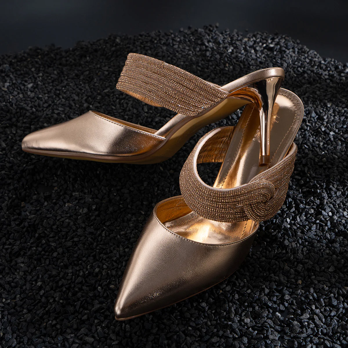 Womens "JANVOY" Embellished Pointed Toe Sandals - Image 6
