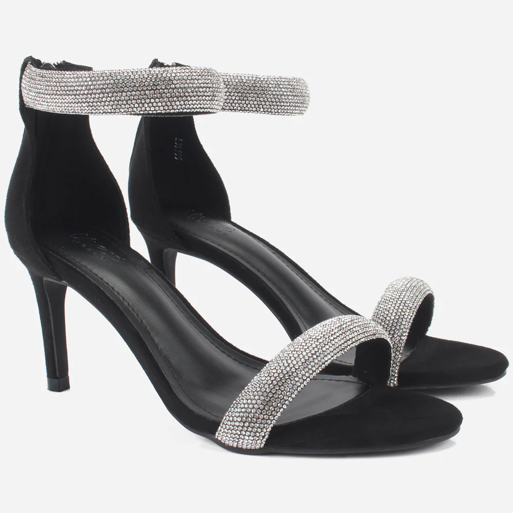 Women's "JIA" Rhinestones Stiletto Evening Sandals - Image 2