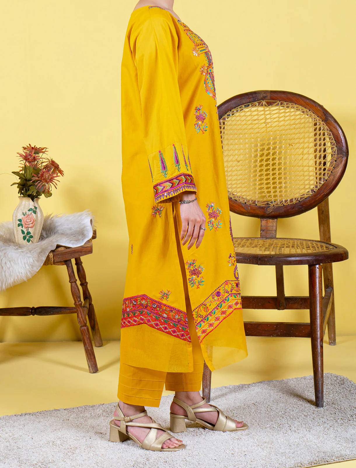 "JOHANA" Stitched Embroidered Two Piece Suit - Image 2