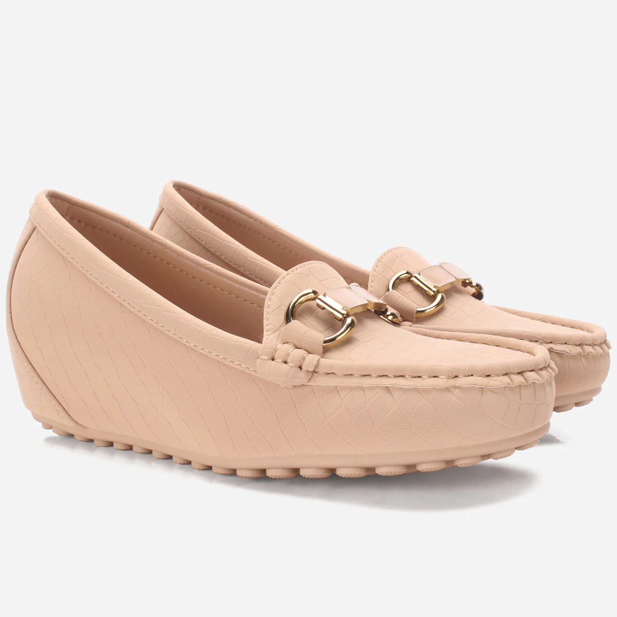 Womens "KANAAN" High Wedge Comfy Moccasin - Image 2