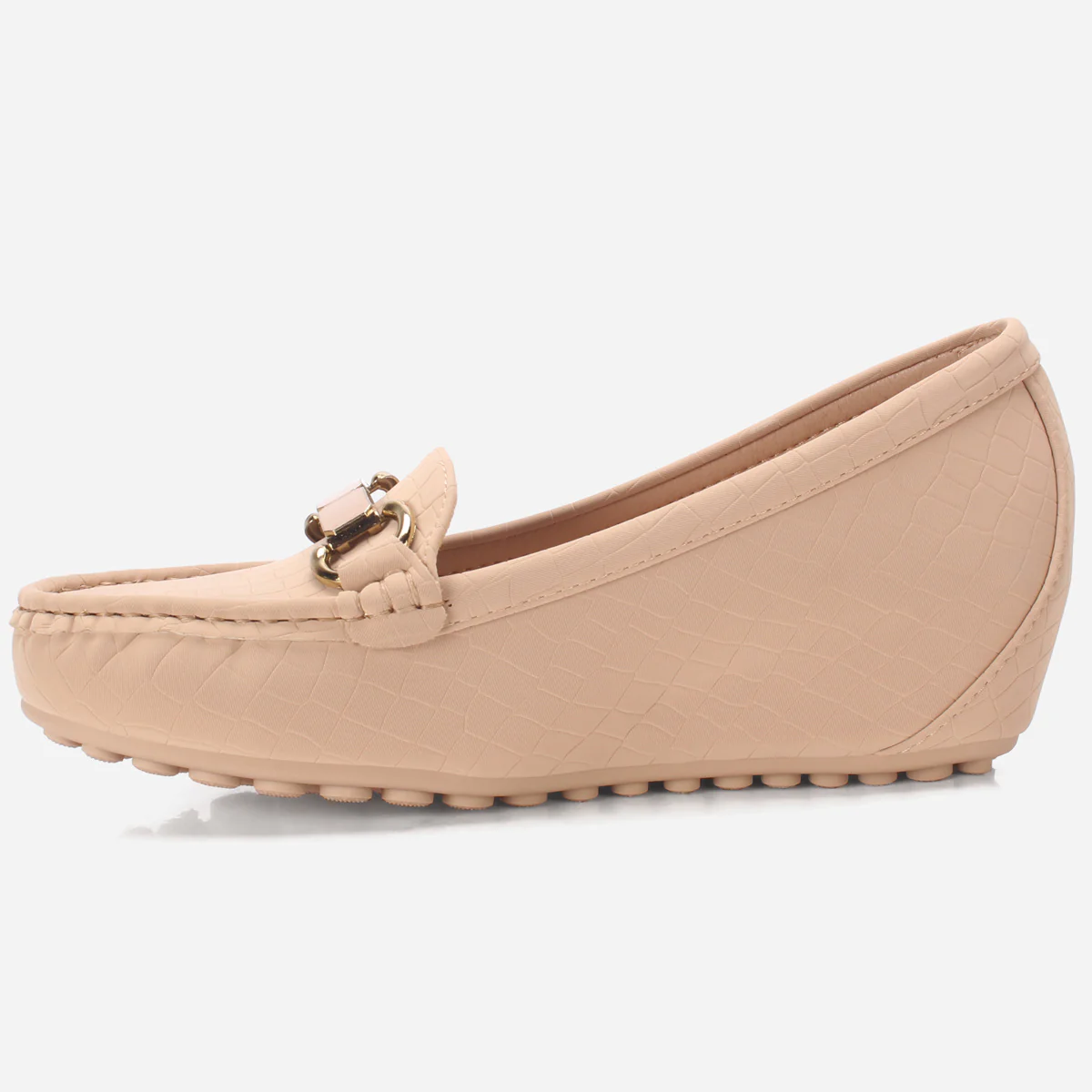 Womens "KANAAN" High Wedge Comfy Moccasin - Image 3
