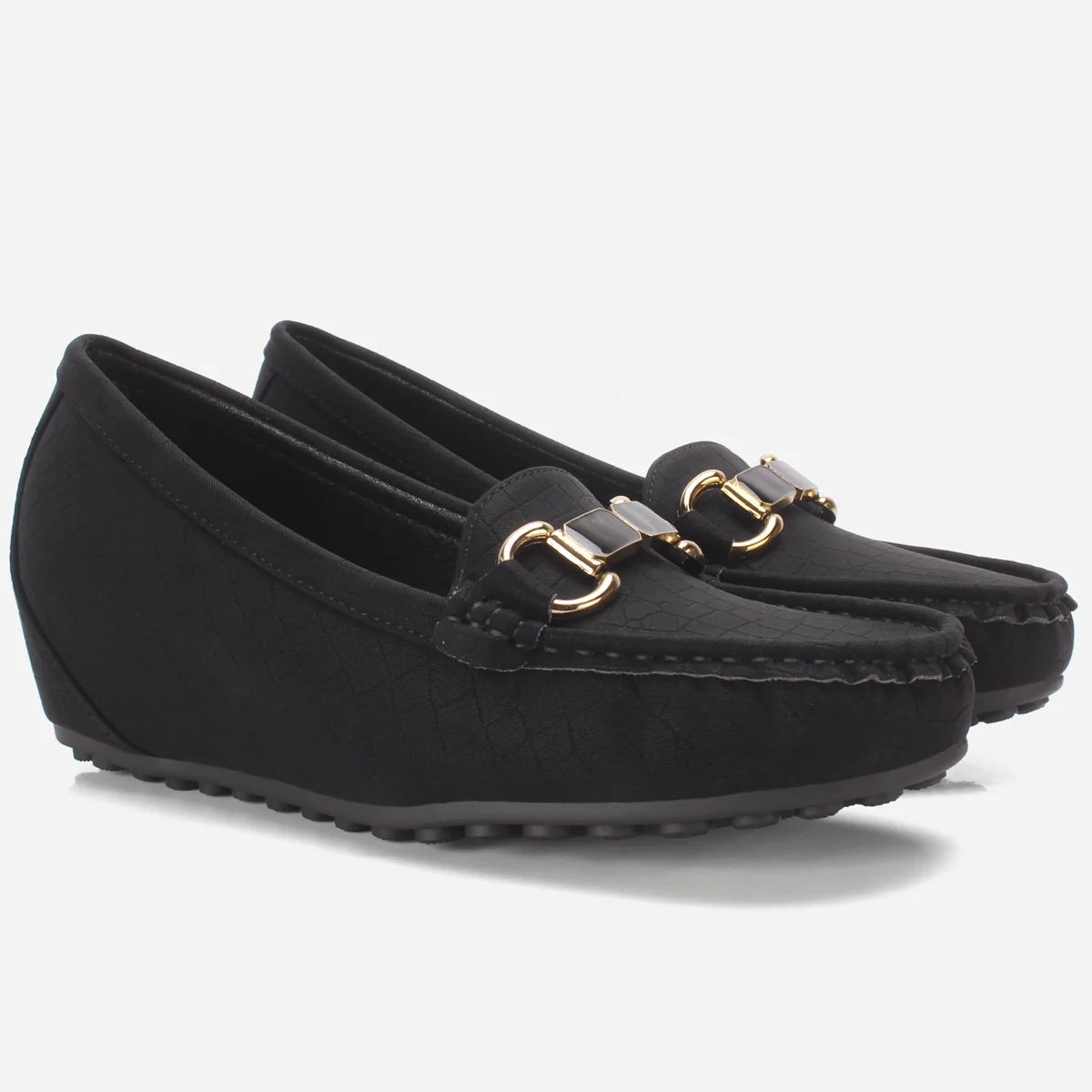 Womens "KANAAN" High Wedge Comfy Moccasin - Image 2