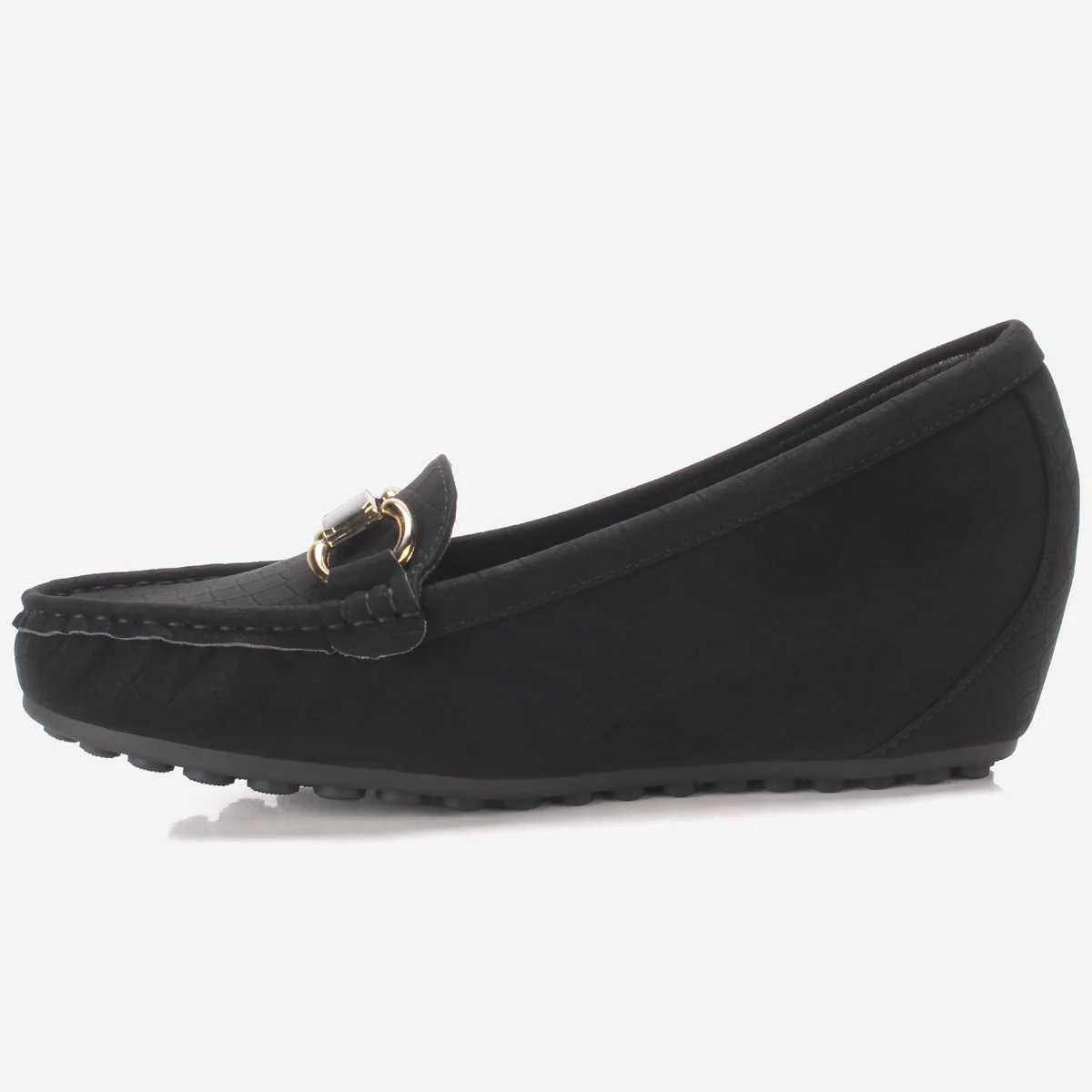 Womens "KANAAN" High Wedge Comfy Moccasin - Image 3