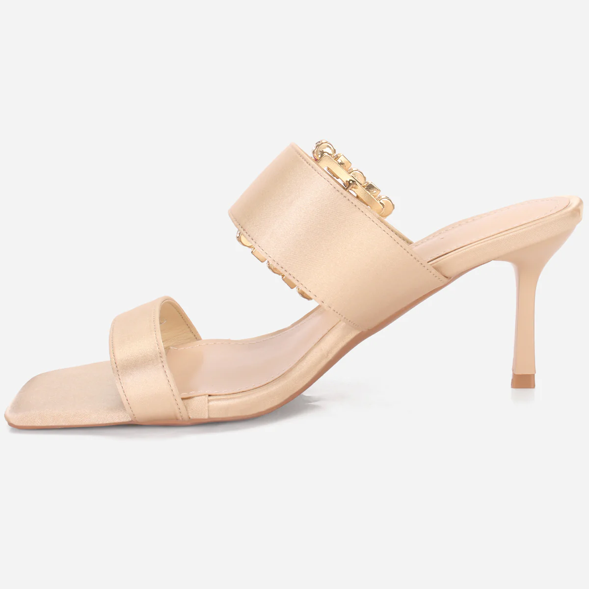 Women's "KARLY" Satin Buckled Sandals - Image 3