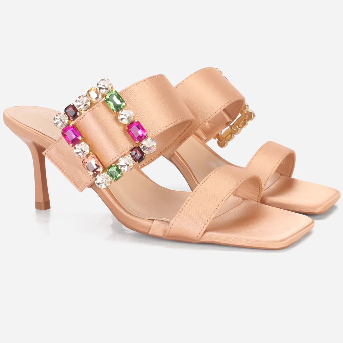 Women's "KARLY" Satin Buckled Sandals - Image 2