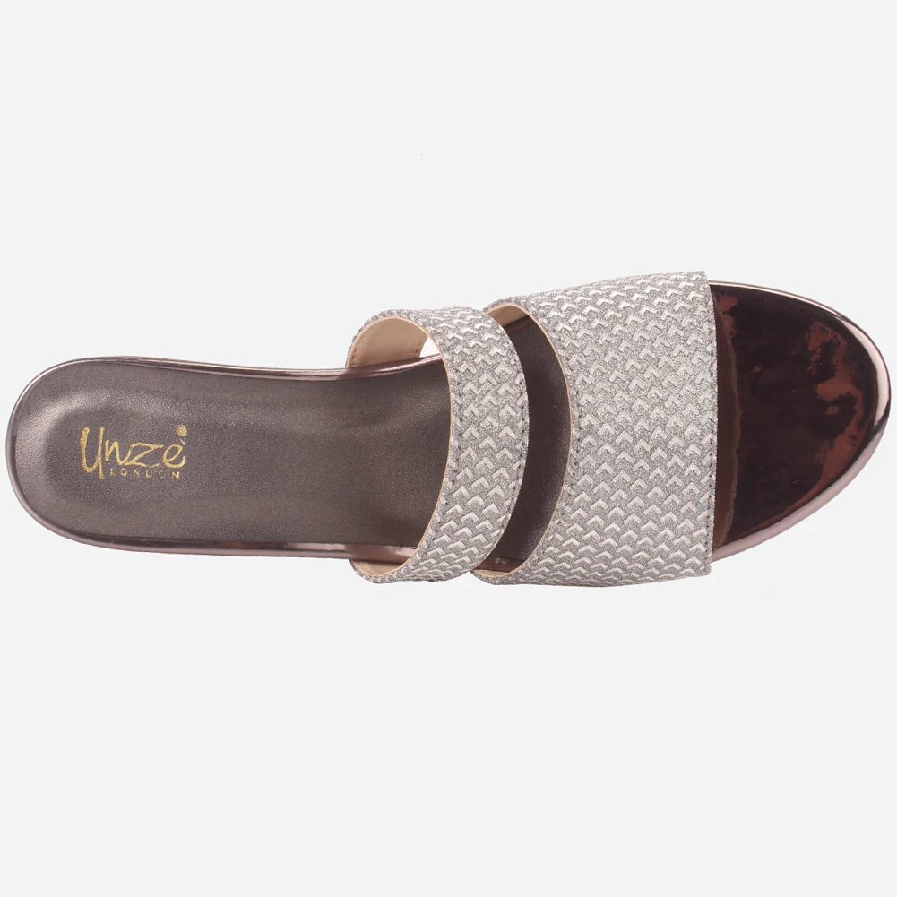 Womens "KENEDY" Shimmery Slip Ons Summer Sandals - Image 4