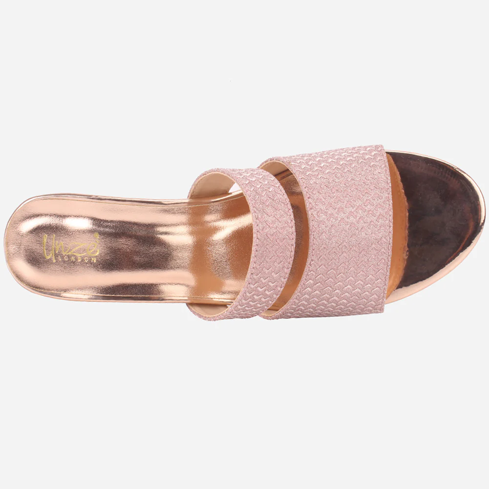 Womens "KENEDY" Shimmery Slip Ons Summer Sandals - Image 4