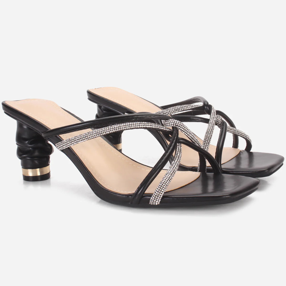 Women's "KESHA" Shimmery Slide in Sandals - Image 2