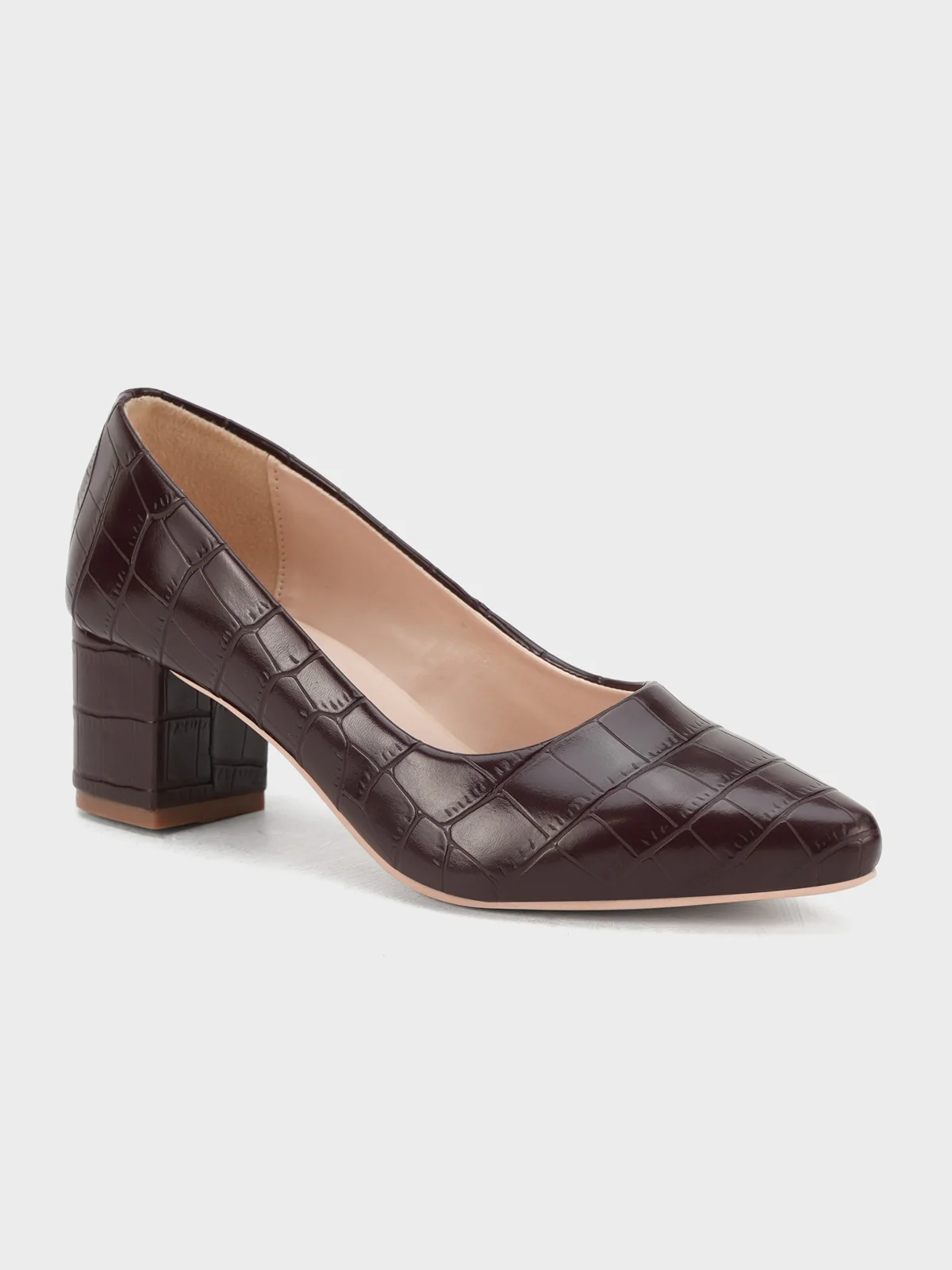 Women's "KIENNA" Textured Block Heel Courts