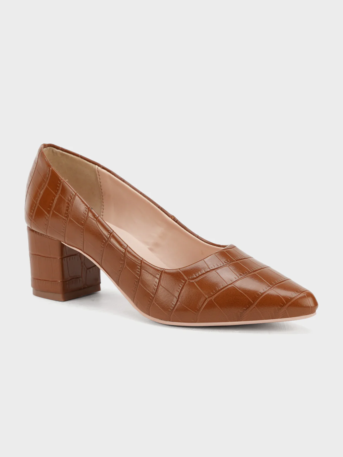 Women's "KIENNA" Textured Block Heel Courts