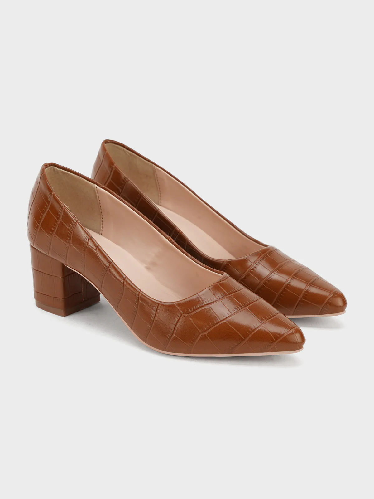 Women's "KIENNA" Textured Block Heel Courts - Image 2