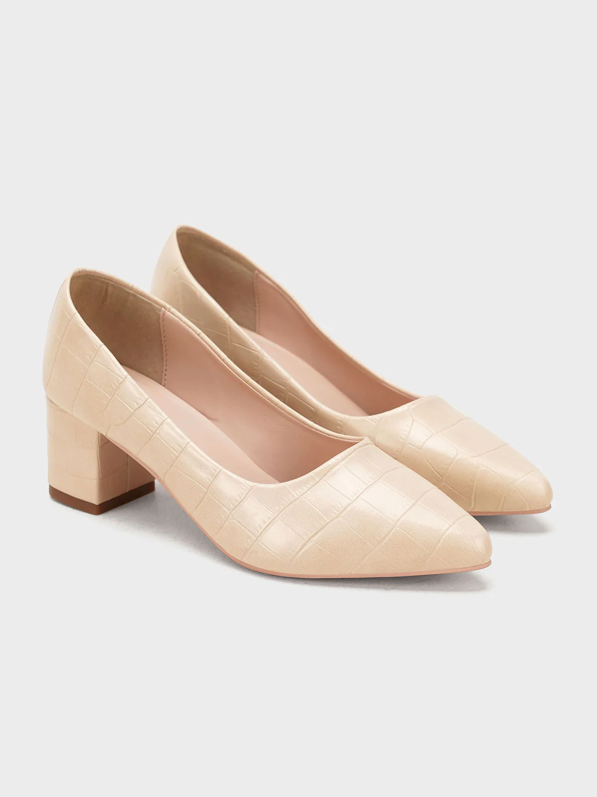 Women's "KIENNA" Textured Block Heel Courts - Image 2