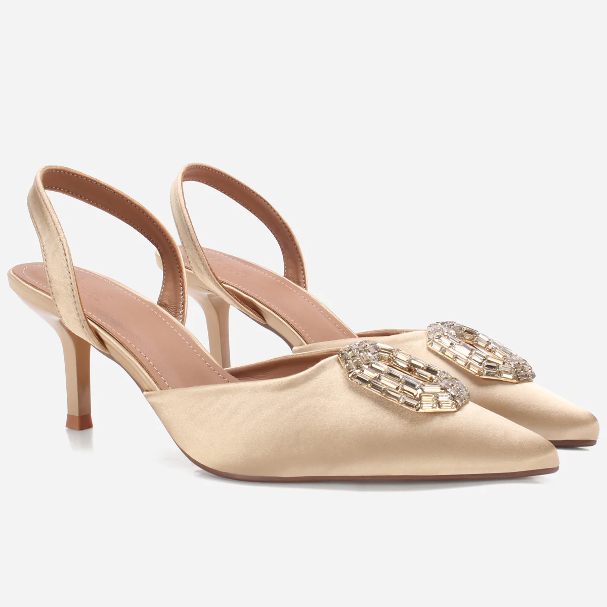 Womens "LAIA" Pointed Toe Decorated Pumps Sandals - Image 2