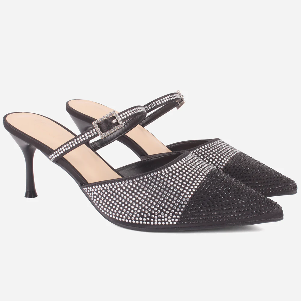 Women's "LIKORICE" Glittery Evening Sandals - Image 2