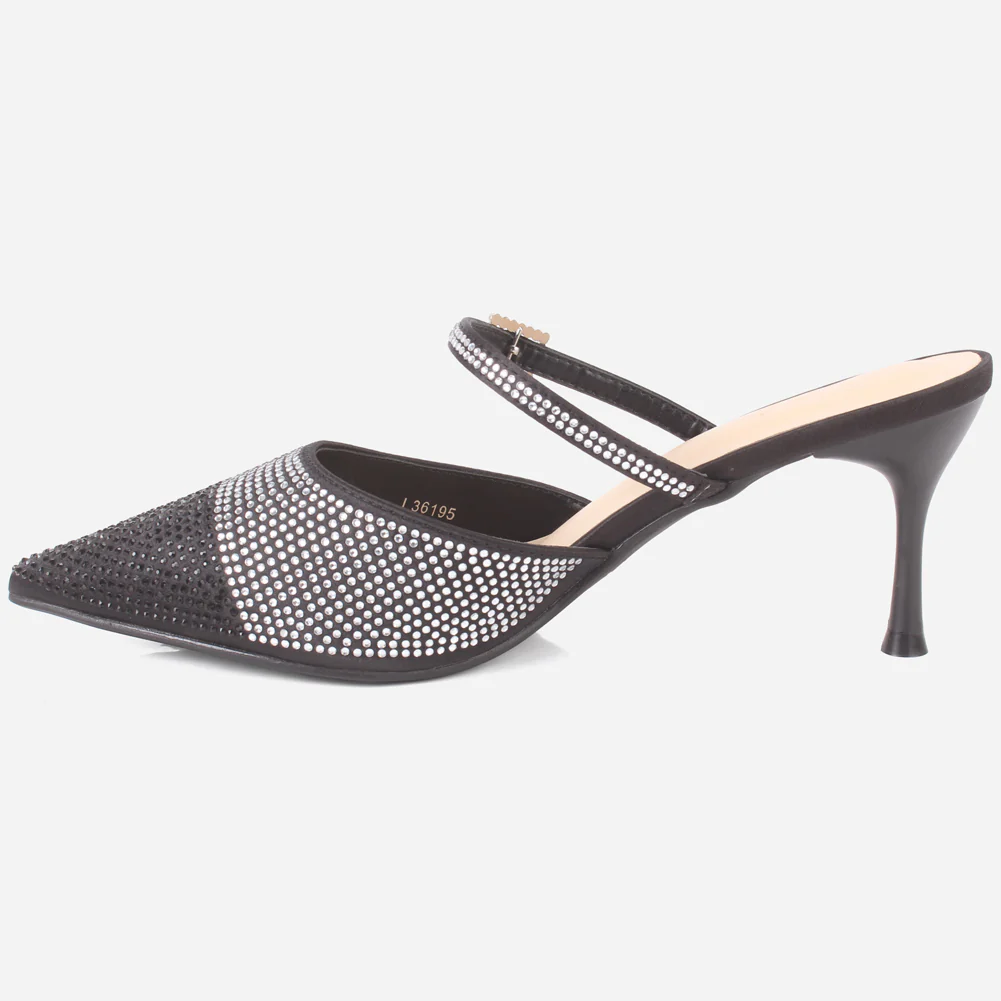 Women's "LIKORICE" Glittery Evening Sandals - Image 3