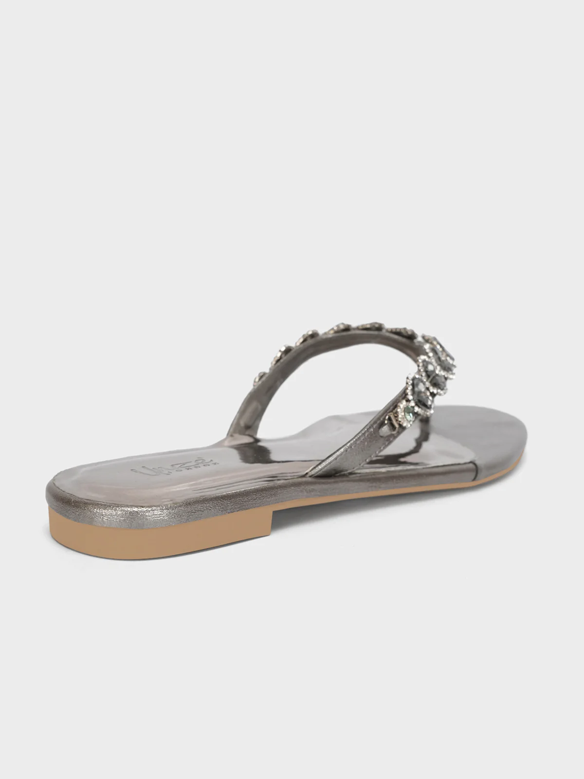 Womens "LILAC" V Strap Decorated Summer Slippers - Image 3