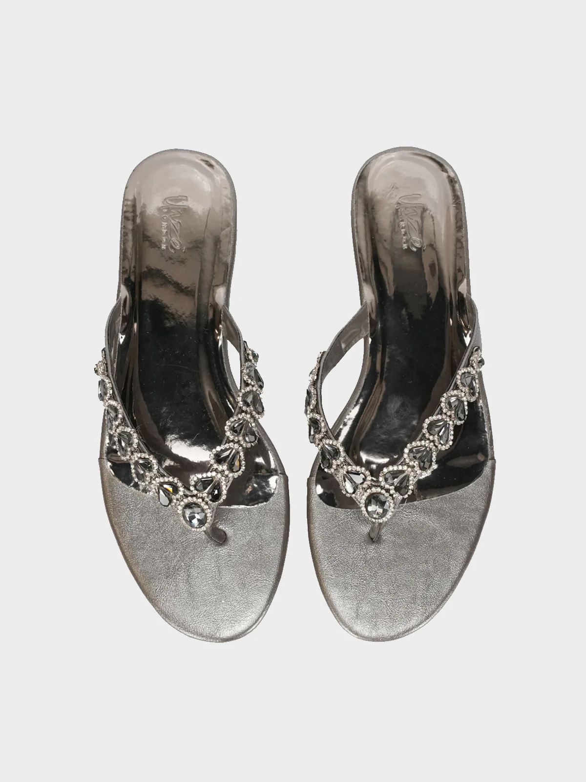 Womens "LILAC" V Strap Decorated Summer Slippers - Image 5