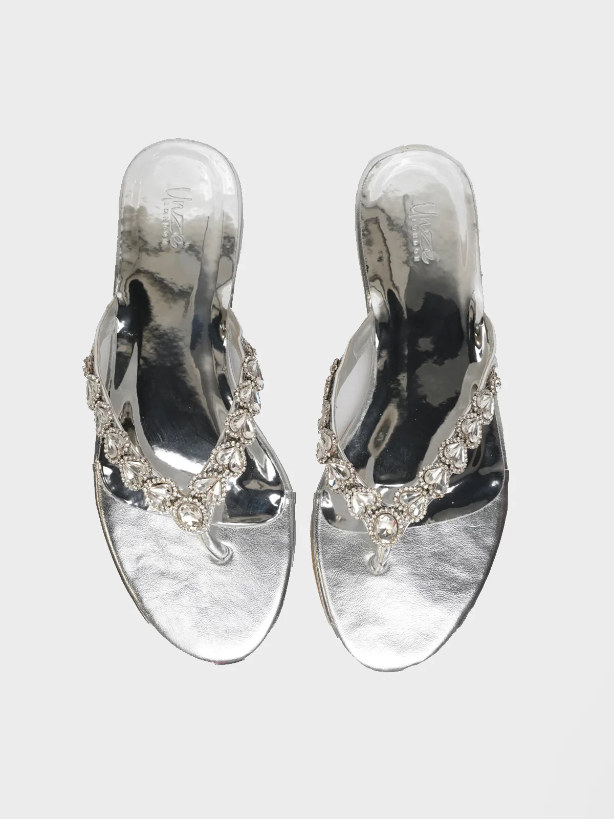 Womens "LILAC" V Strap Decorated Summer Slippers - Image 5