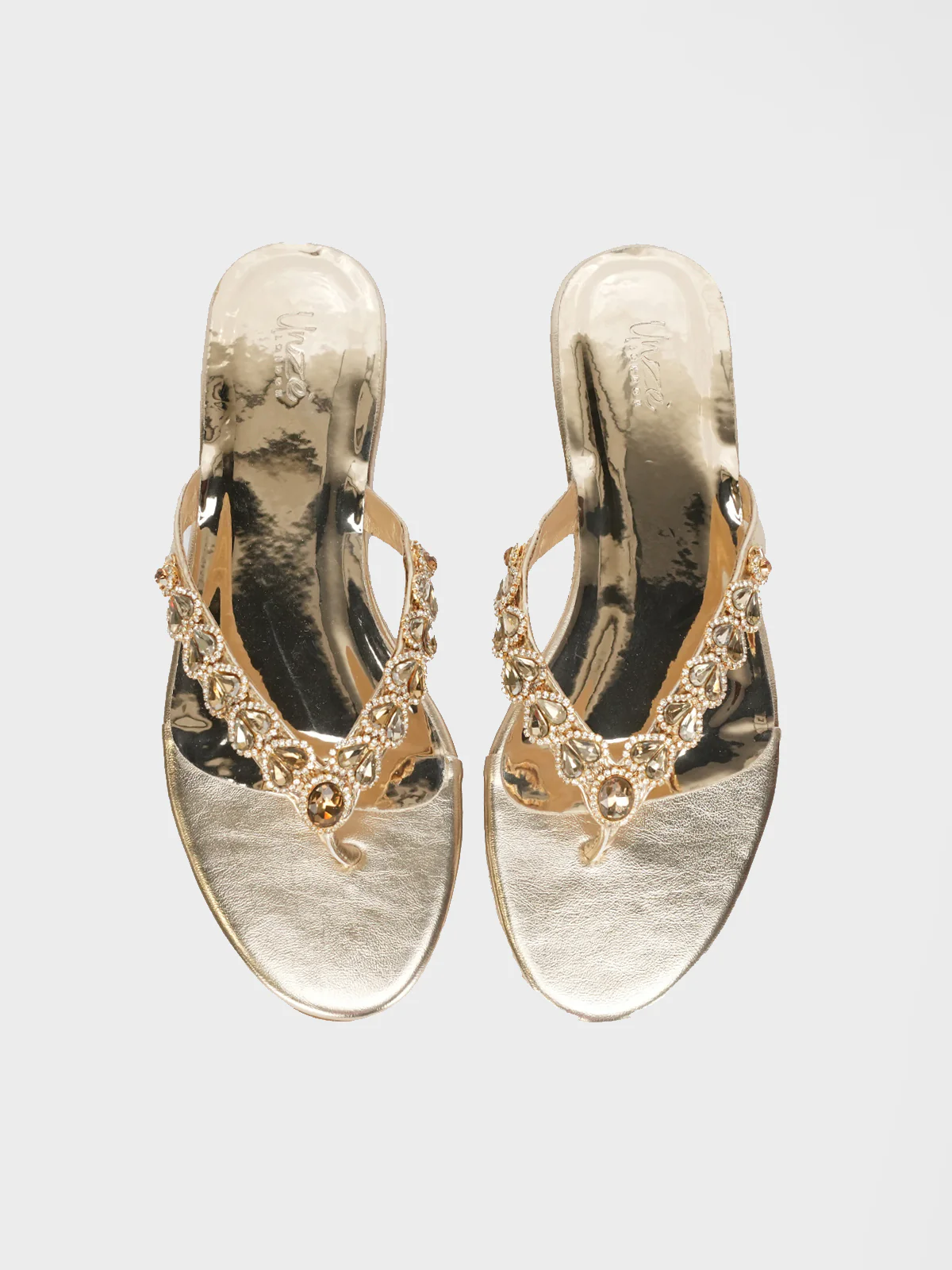 Womens "LILAC" V Strap Decorated Summer Slippers - Image 5