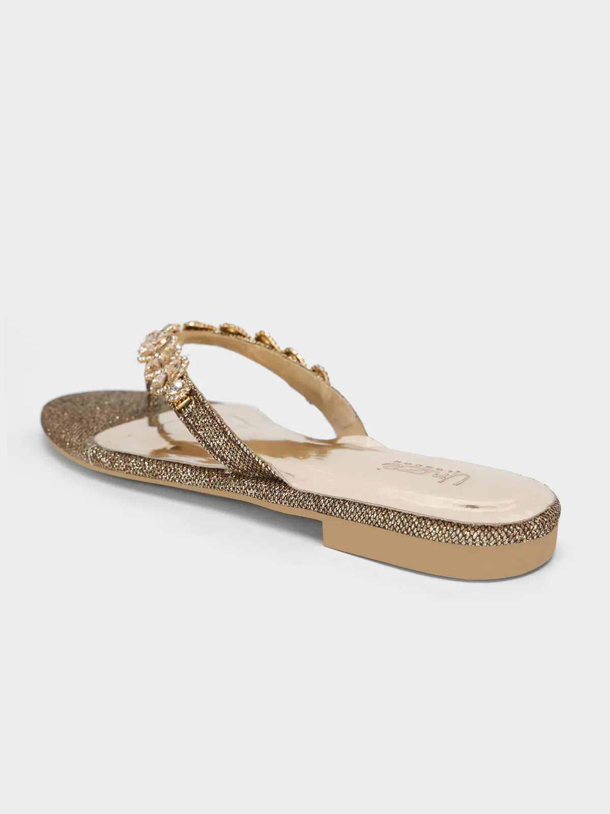 Womens "LILAC" V Strap Decorated Summer Slippers - Image 3