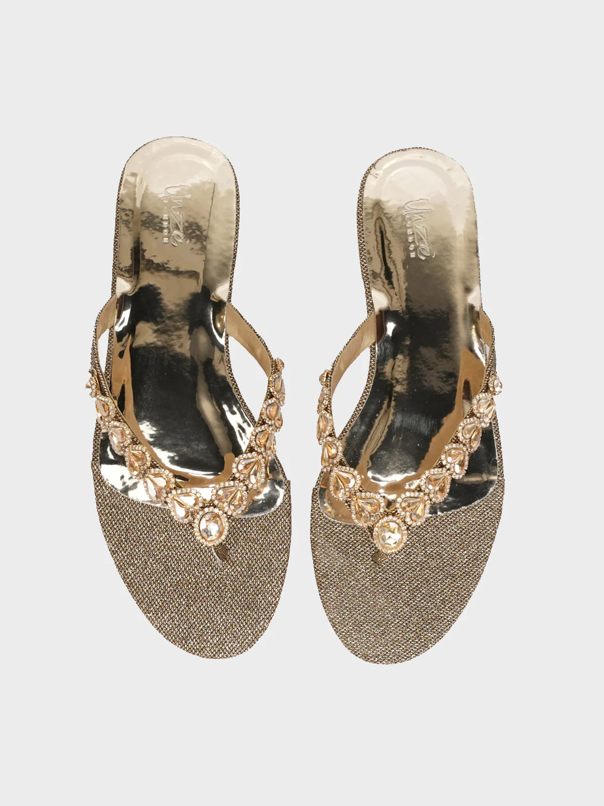 Womens "LILAC" V Strap Decorated Summer Slippers - Image 5