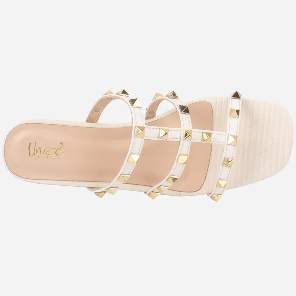 Women's "LISACONE" Stud Adorned Block Heeled Sandals - Image 4