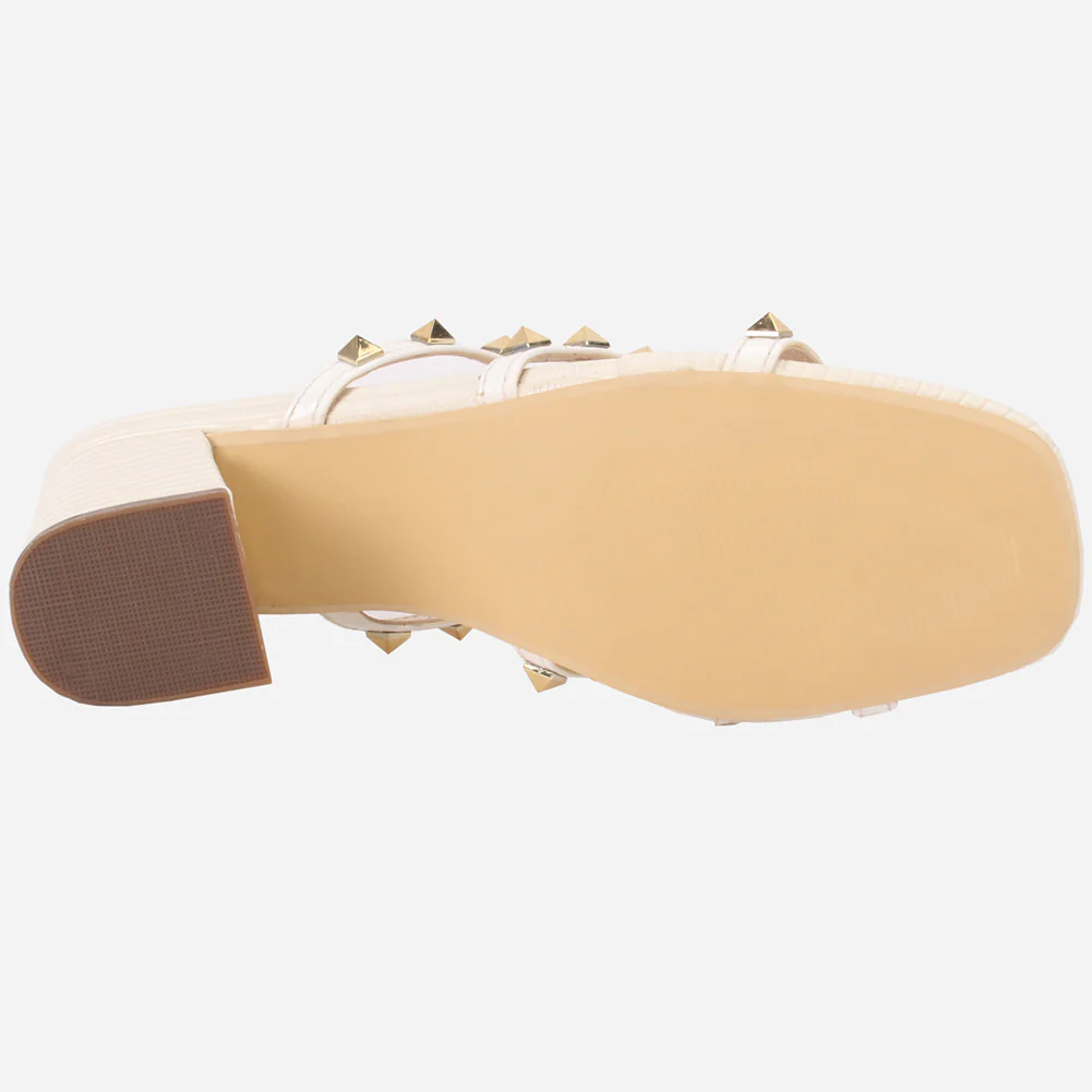Women's "LISACONE" Stud Adorned Block Heeled Sandals - Image 5