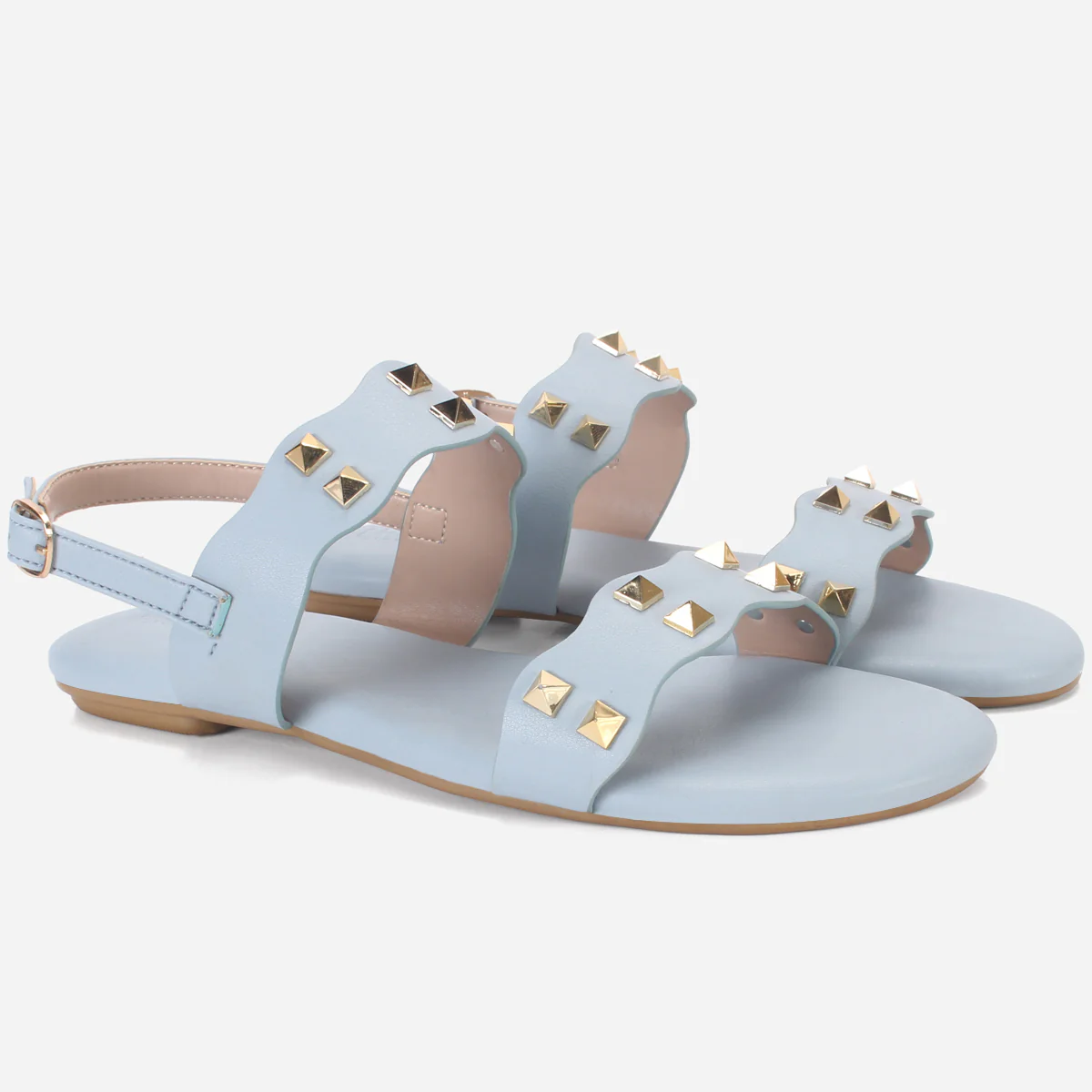 Womens "MAEY" Flat Stud Detailing Summer Sandals - Image 2