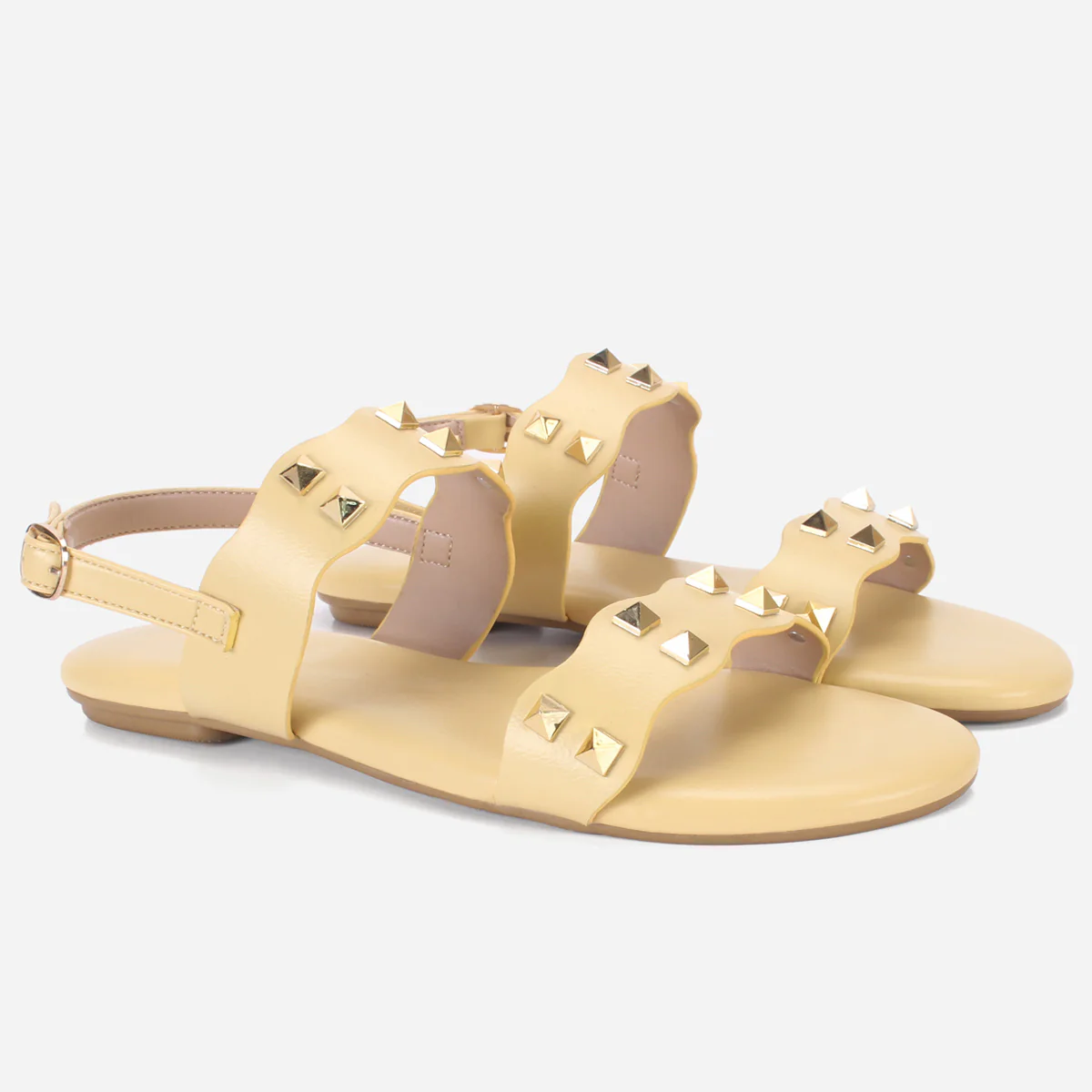Womens "MAEY" Flat Stud Detailing Summer Sandals - Image 2