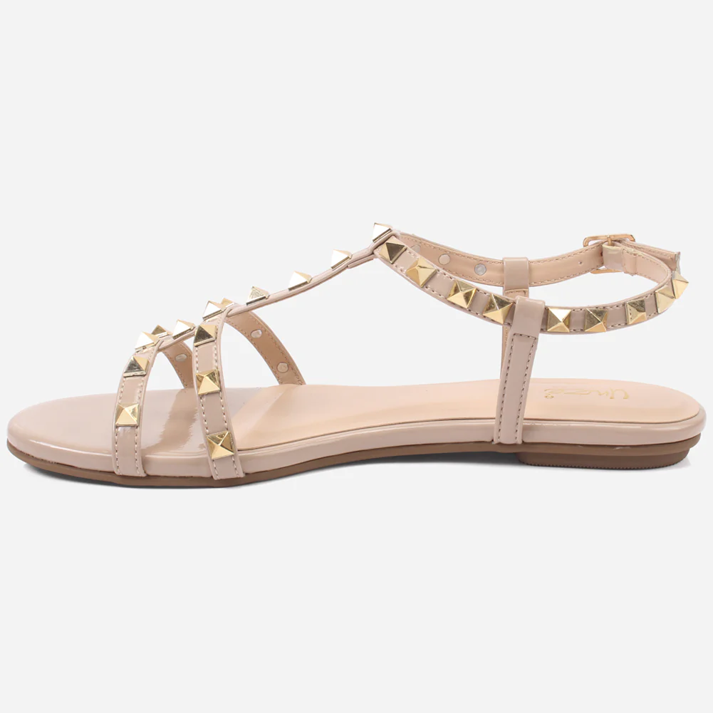 Womens "MAIDAS" Studs Detailing Flat Sandals - Image 3