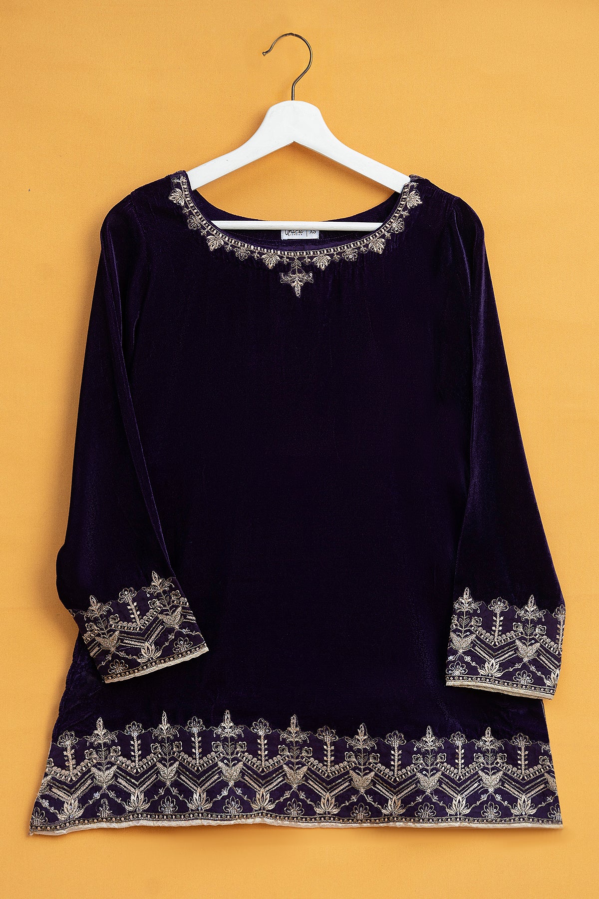 "MICHAELA" Embroidered Velvet Shirt