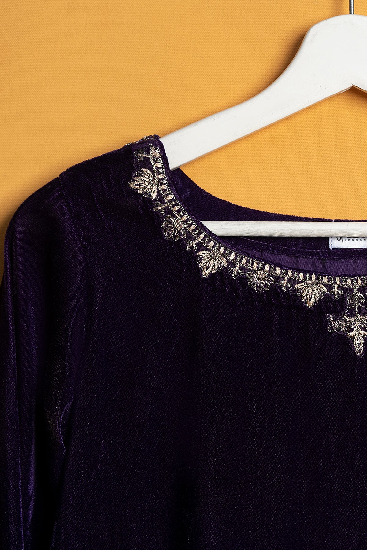 "MICHAELA" Embroidered Velvet Shirt - Image 2