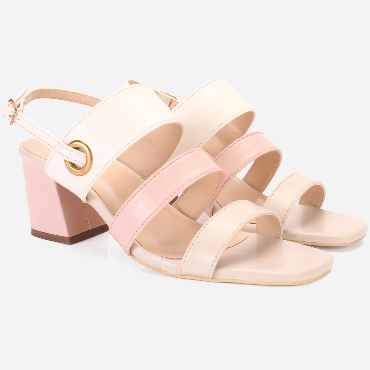 Womens "MICHELLE" Block Heeled Open Toe Sandals - Image 2